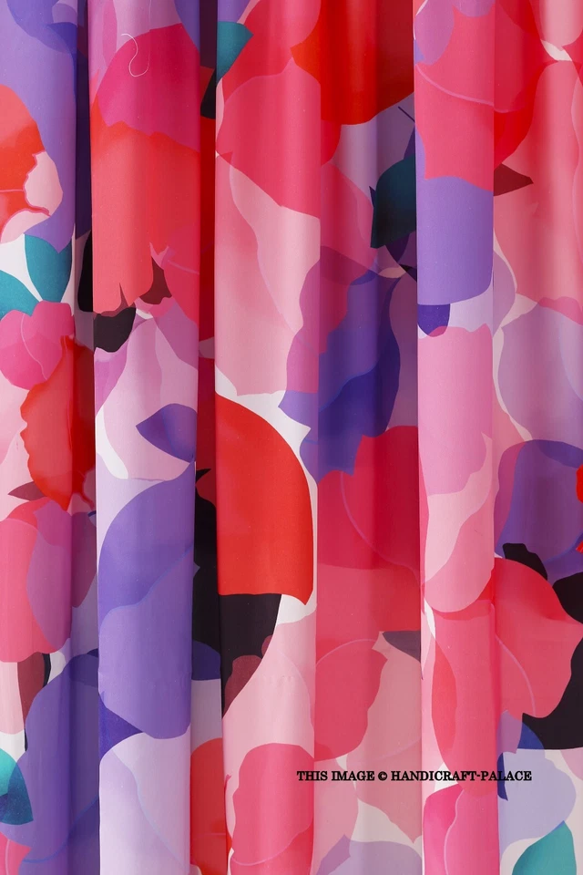 Soft Crepe Silk Dress Fabric Indian Digital Print Tang Suit Fabric Craft 3 Yard - Image 3 of 4