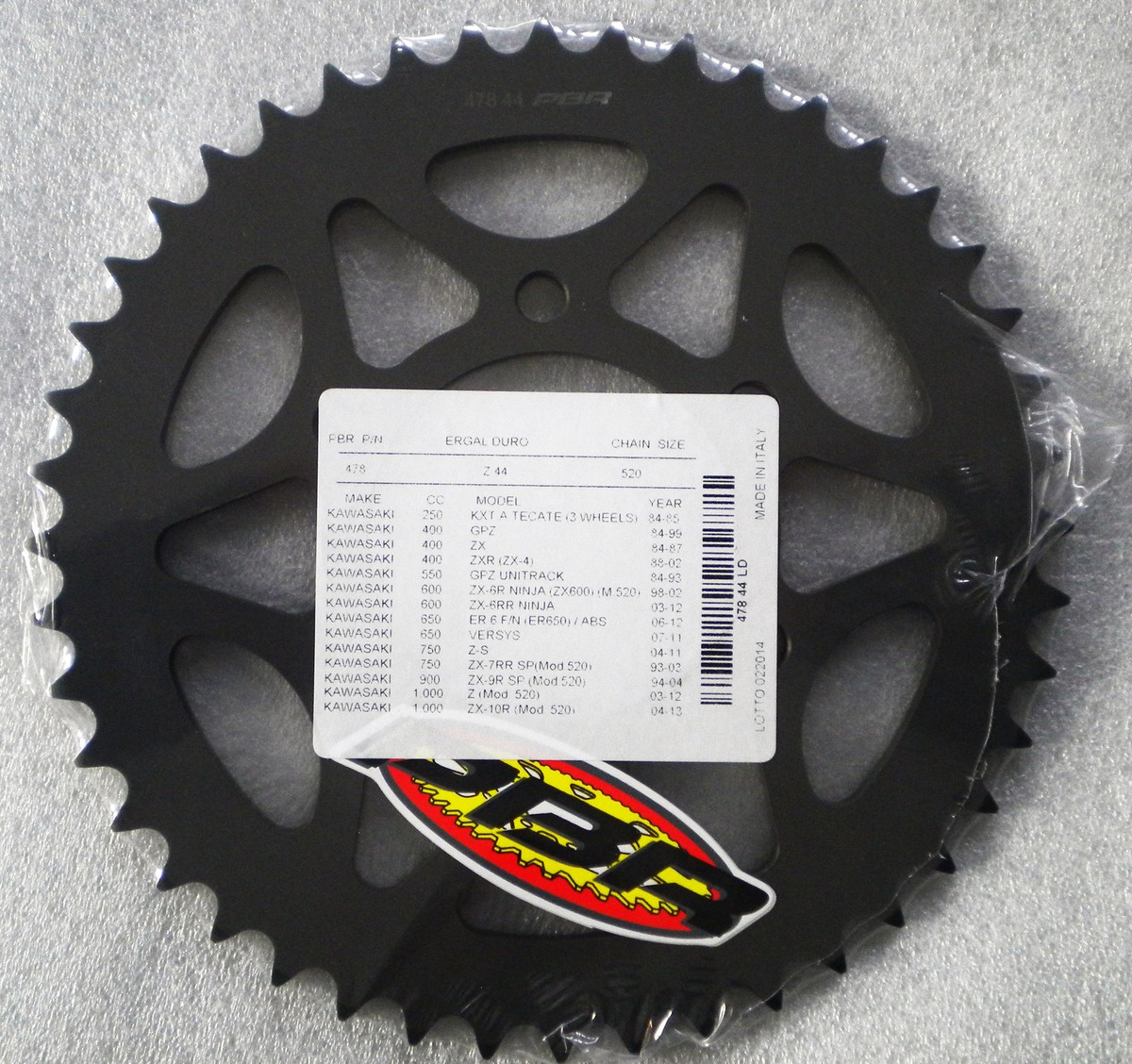 PBR REAR SPROCKET ERGAL HARD 520 42 TEETH FOR KAWASAKI ZX 10 PBR REAR SPROCKET ERGAL HARD 520 42 TEETH FOR KAWASAKI ZX 10