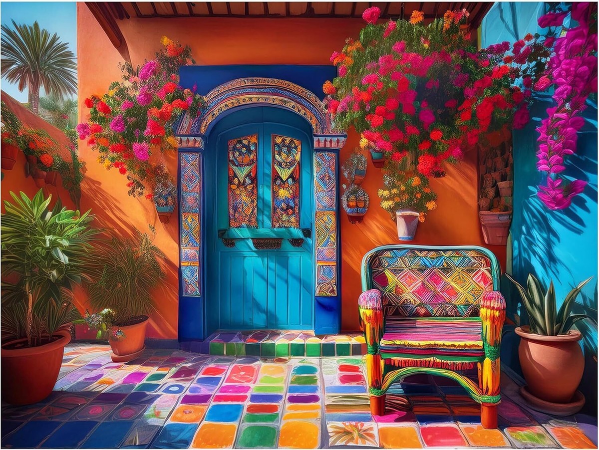 Tile Mural Colorful Mexican Porch Talavera Kitchen Backsplash