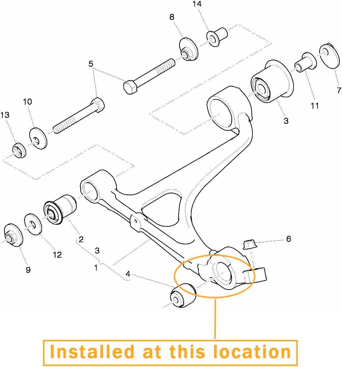 Bentley Mulsanne front lower control arm bushing (small)OE 3Y0407181 3W0407181A