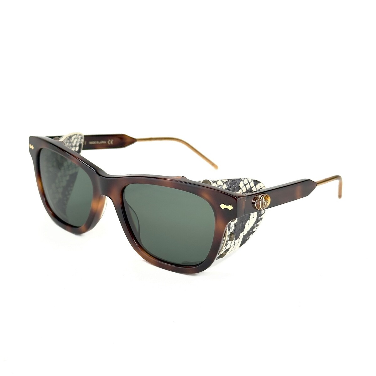 GUCCI GG0671S Guilloché 0671 Brown Snake Leather Blinker Unisex