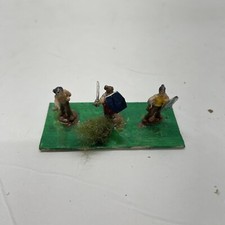 3 Vintage Toy Lead Painted Knights With Bush On Base .5" Tall