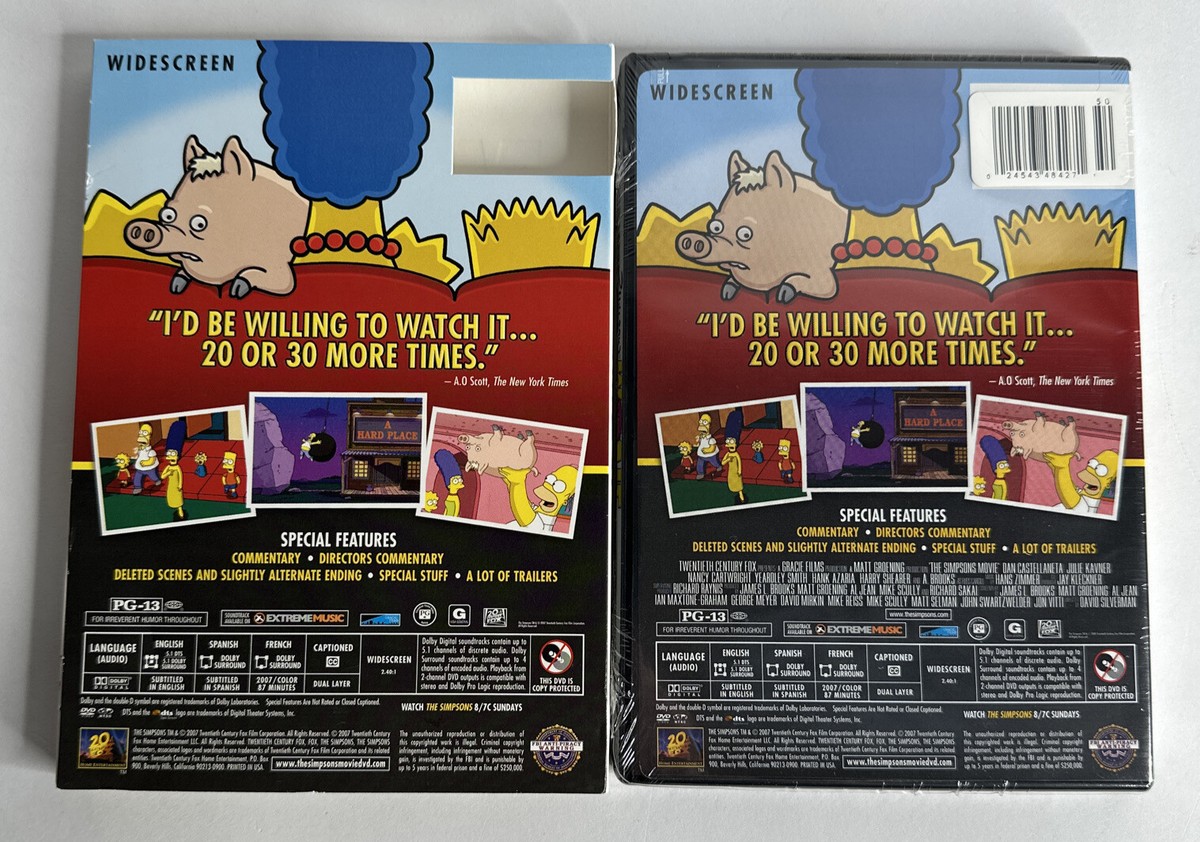 The Simpsons Movie DVD, 2007 Widescreen 20th Century Fox