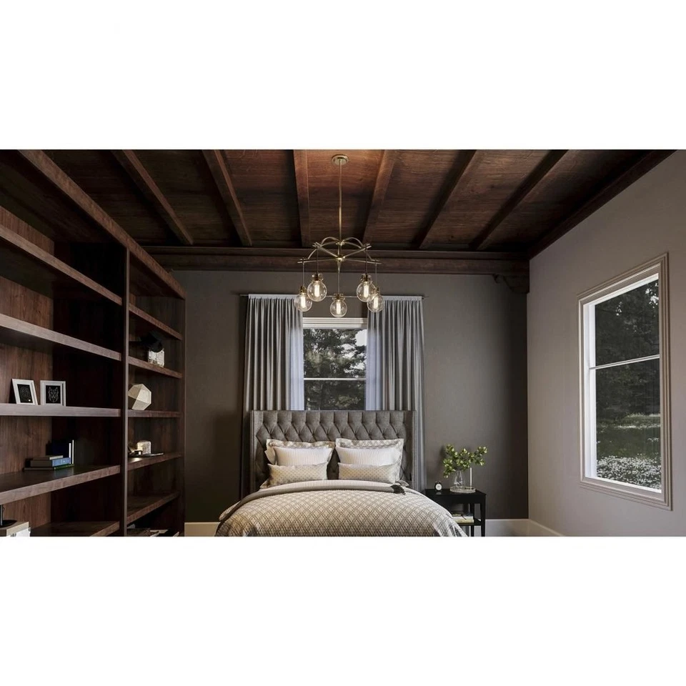 Lámpara de araña Sidwell 5 acero ligero - 20,5 pulgadas de alto - tradicional Foto 3 de 4