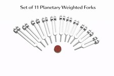    Planetary Cosmic Octave Tuning Fork 11-Piece Weighted Set  Pouch Activator