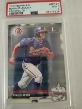 2017 Bowman Prospects Ronald Acuna Bowman 1st #BP127 Atlanta Braves PSA 9