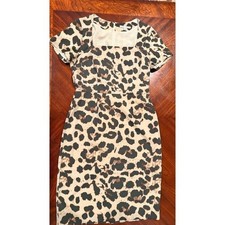 Banana Republic Leopard Print Sheath Dress Womens Career Office size 6