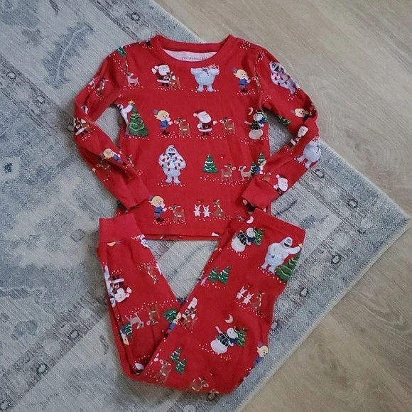Pottery Barn Kids Classic Rudlolf Christmas Pajama Set Organic Cotton Sz6 - Image 2 of 4