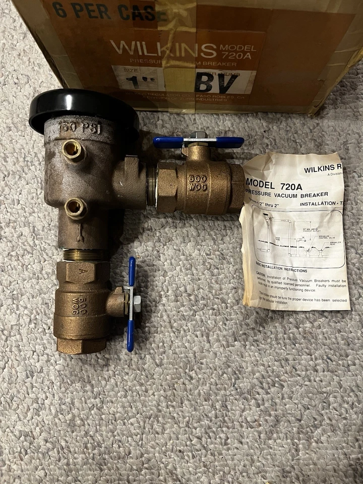 Zurn Wilkins 720A 1-inch Bronze NPT Pressure Vacuum Breaker New Wholesaler Stock - Image 3 of 4