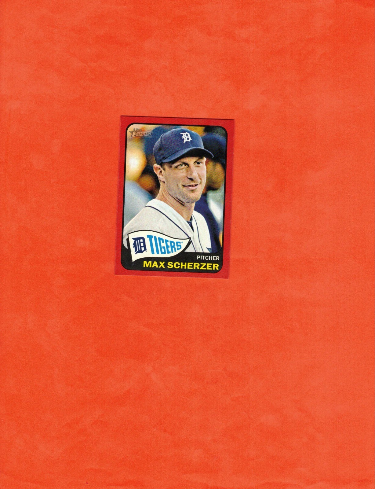 2014 Topps Heritage #493 Max Scherzer Red Border! Detroit Tigers!