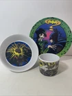 Vintage DC Comics Batman Cereal Bowl ,Plate,& Childs Mug ! 90s Zak Designs