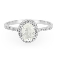 Cavill Ring Damen 0,61Ct Orthoklas 0,17Ct WeißTopas Silber 925 Halo