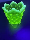 fenton vaseline Uranium Opalescent Hobnail glass Toothpick