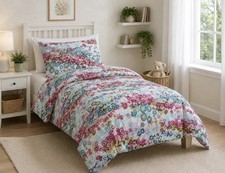 Pottery Barn Watercolor Floral Print Twin Cotton Duvet Bohemian Beautiful Blooms