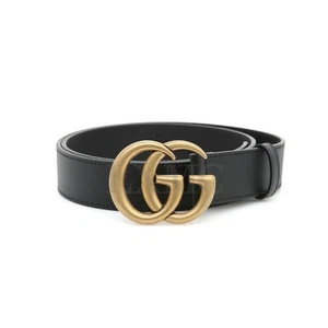 Gucci GG Mont Ceinture Noir Or Monogramme Ceinture 414516 125691601