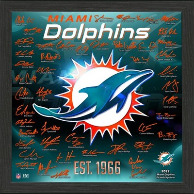 Miami Dolphins Highland Mint NFL  TEAM - LOGO  Bild 22/23 mit Unterschriften