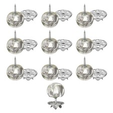 20pcs Transparent Brown No Sew Pearl Buttons 12mm Cover Up Pins Craft Button
