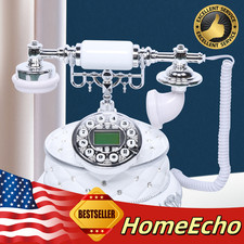 Corded Telephone Landline Phone Push Dial Phone Home Office Vintage Telephone