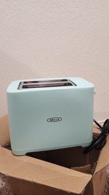 2-Slice Toaster by Bella Wide Slots & Removable Crumb Tray, Reheat Function Aqua