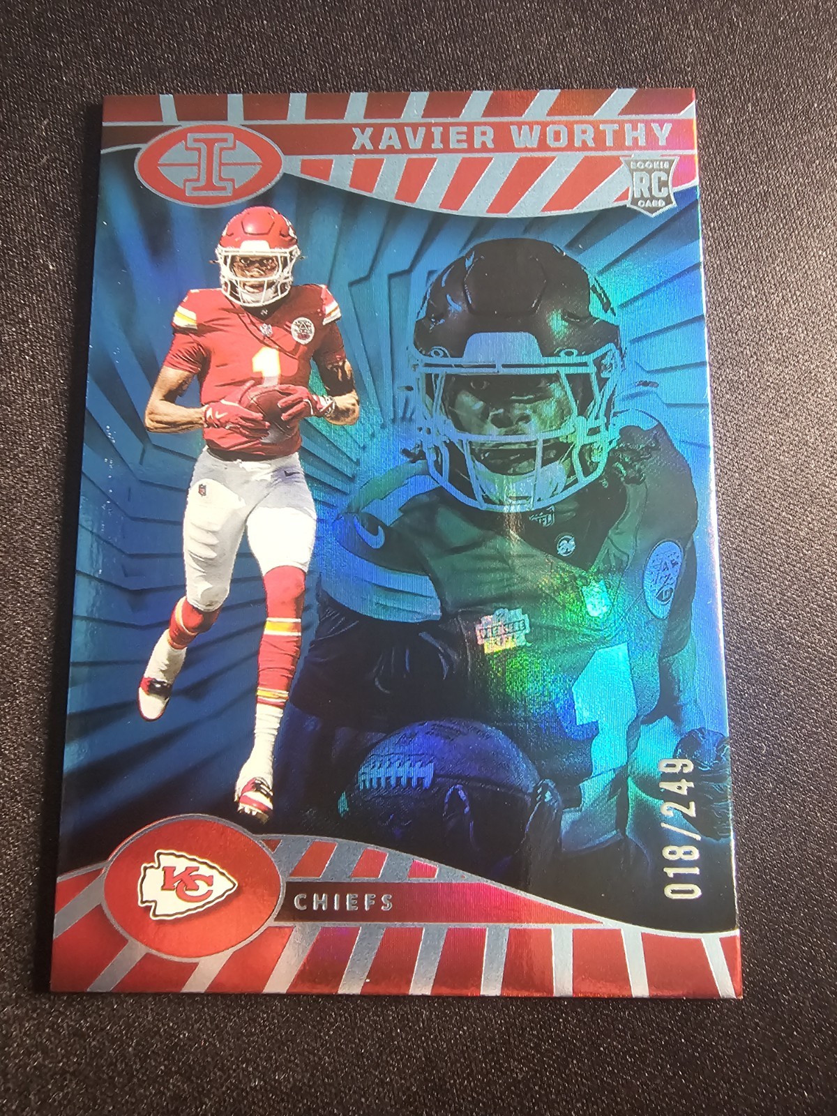 2024 Panini Illusions - Xavier Worthy #45 Trophy Collection Light Blue /249 (RC)