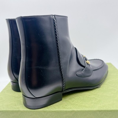 Gucci Horsebit Ankle Boots 757766 Black Leather Mens UK 7 US  display picture 3