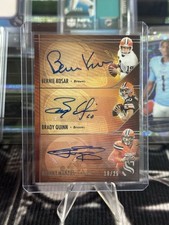 2025 Panini Silhouette Triple Auto /25 Kosar Quinn Manziel No. TA-CLE 18 /25