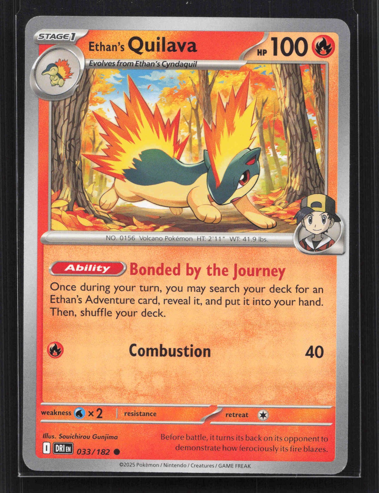 Ethan's Quilava Common SV10: Destined Rivals 033/182 NM