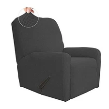  Recliner Stretch Sofa Slipcover Sofa Cover 4-Pieces Furniture Large Dark Gray