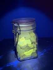 Jar Full Of Manganese Beach Glass. Well over 1LB in there
