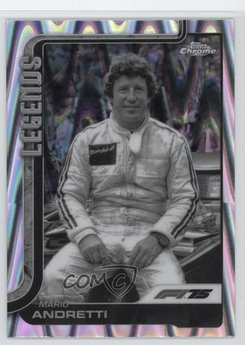 Mario Andretti [Black White RayWave Refractor] #161 card