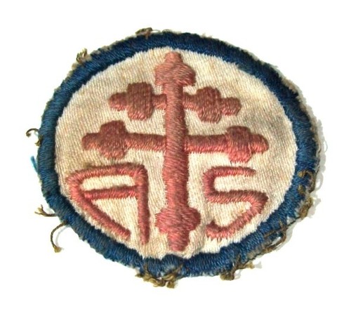 SALTY ORIGINAL WW1 FRENCH MADE ADVANCED SECTOR SERVICE OF SUPPLY WORN PATCH!