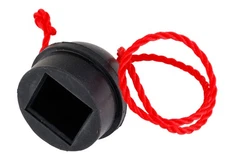 SRS Black Rubber Billiards Pool Cue Chalk Holder w/ Red Hanging String