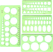 Dimeho Geometric Drawings Templates, 4 Pcs Circle Shape Stencils Measuring Geome