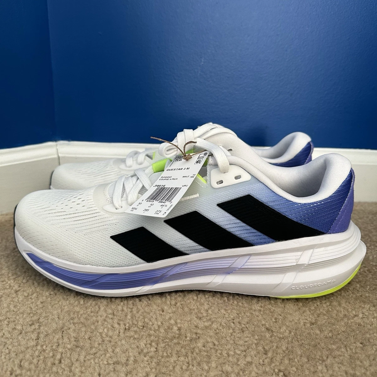 の Adidas Questar 3 White Black Cobalt Blue for sale | eBay