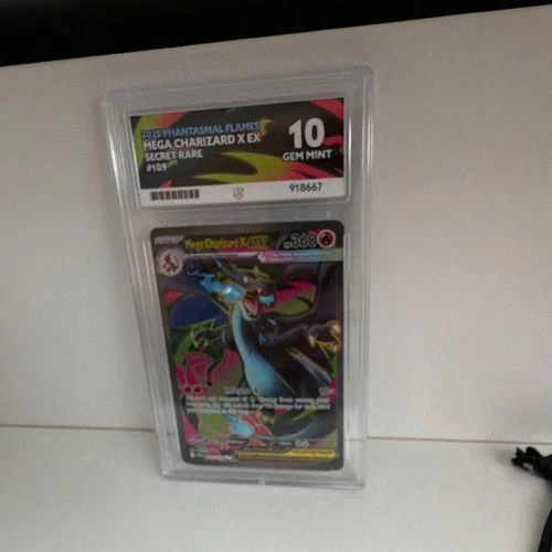 Ace Grading 10 Mega Charizard X EX #109 Phantasmal Flames Secret Rare Foil
