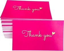 RXBC2011 100 Little Thank 100card Business card size (2*3.5inches), HOTPINK 