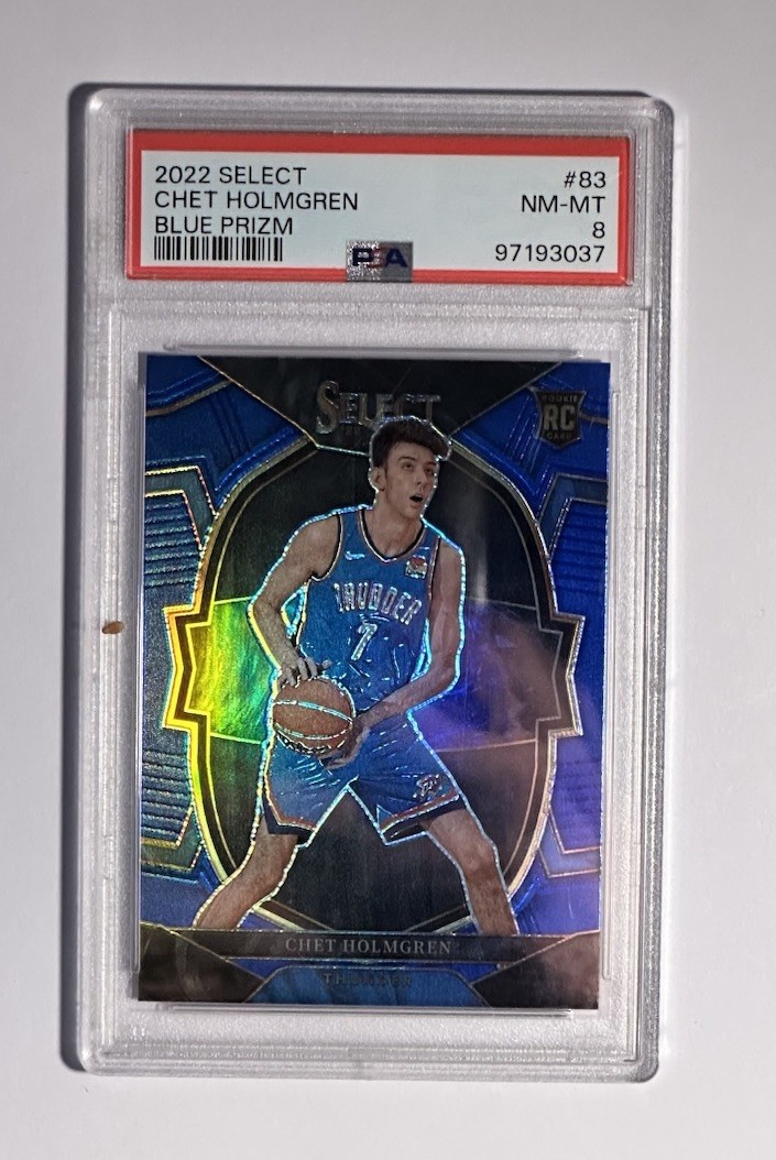 2022 PANINI SELECT BLUE PRIZM #83 CHET HOLMGREN ROOKIE RC PSA 9 MINT