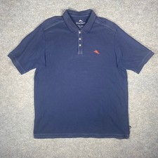 Tommy Bahama Mens Polo Shirt Navy Blue XL Sumpima Cotton Short Sleeve