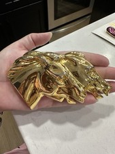 Vintage Authentic Doreen Ryan Two Horse Head Belt Buckle 1993