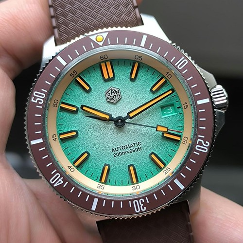 San Martin SN0118G Automatic NH35 Sapphire Stainless Steel Waterproof Wristwatch