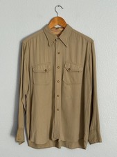 Vintage 1940s McGregor Frontiers Western Gabardine Shirt Rockabilly 15-34 L