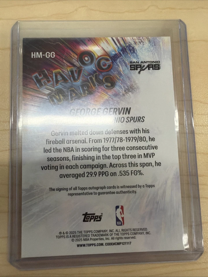 2025-26 Topps - Havoc Marks George Gervin #HM-GG Green Rainbow/99 (AU) Foto 2 de 2
