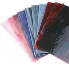 Stained Glass Sheets Pack 10pcs 4x6 Opal Tiffany Art Glass Mixed Texture