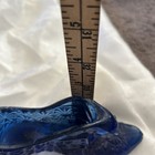 Fenton Art Glass Blue Daisy & Button Cat Dog Head Slipper Shoe estate sale  — photo 8