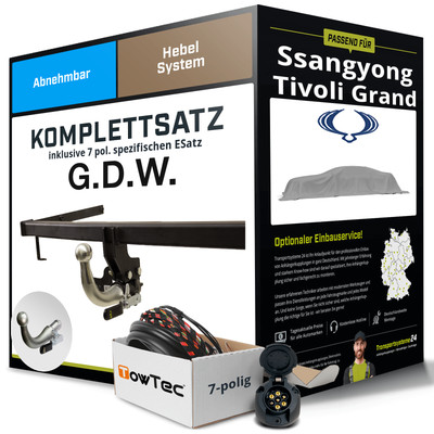 Für SSANGYONG Tivoli Grand Anhängerkupplung abnehmbar +eSatz 7pol 06.2021- NEU