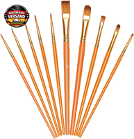 KüNstlerpinsel Set Nylon 10 StüCk FüR Aquarell Acryl ÖL Malerei AnfäNger Profi