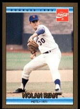 Nolan Ryan 1992 Donruss Coca-Cola Nolan Ryan #5 New York Mets FREE SHIPPING