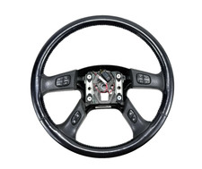2003-2006 Chevy Silverado Sierra Tahoe Black Leather Steering Wheel Oem 2003-2006 Chevy Silverado Sierra Tahoe Black Leather Steering Wheel Oem