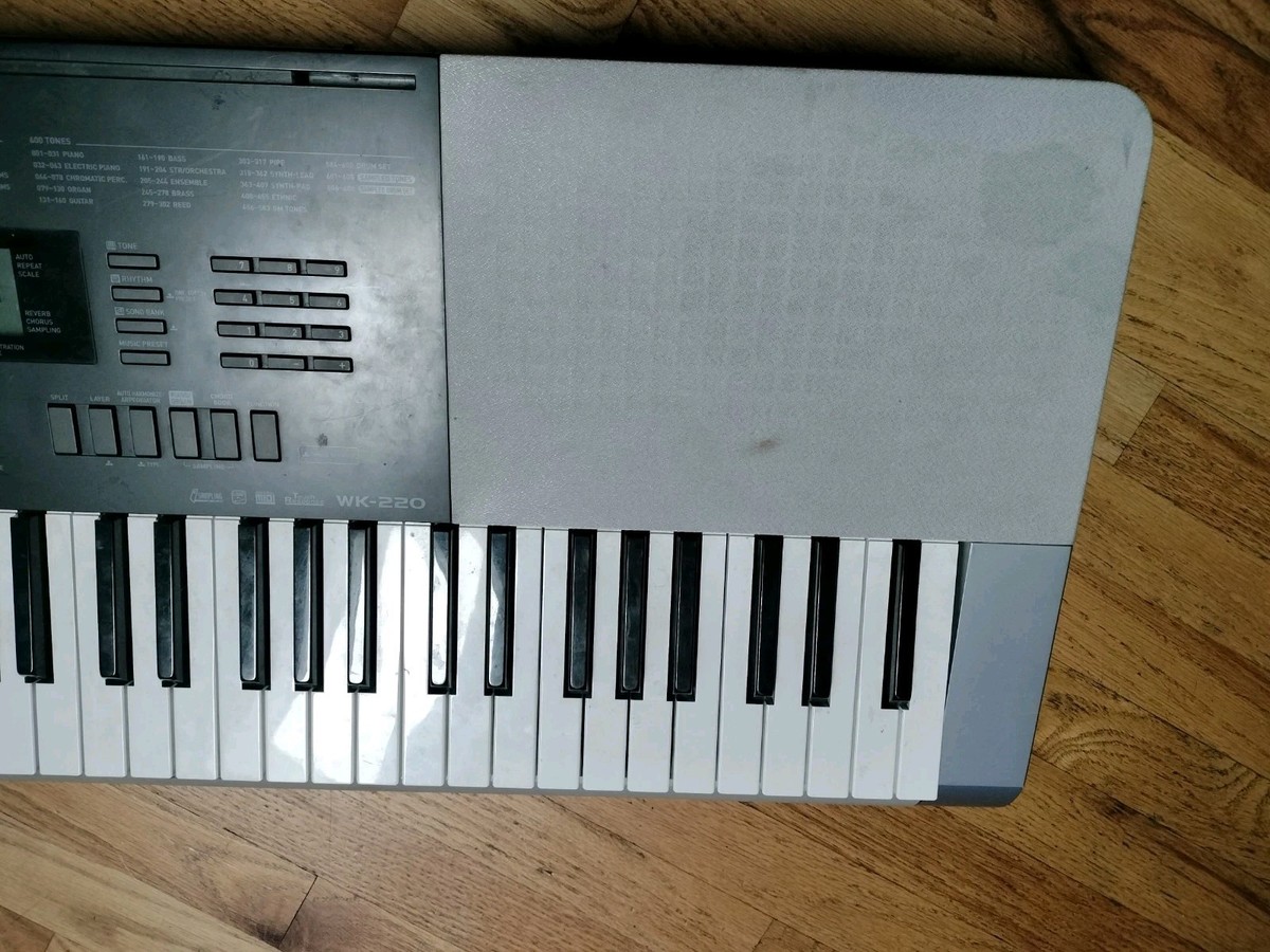 Casio Wk-220 Keyboard Electric Piano Portable Stand Power