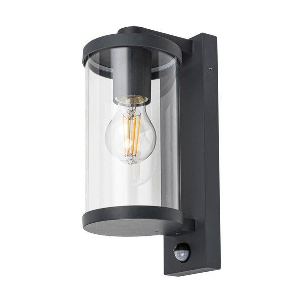 Lámpara de pared industrial con sensor de movimiento para jardín IP44 60W E27
